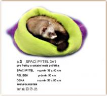 Spací pytel pro fretky - fialová/světle zelená