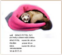 Spací pytel pro fretky - šedá/tmavě růžová