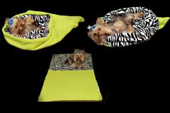 Spací pytel pro psy XL - světle zelená/zebra