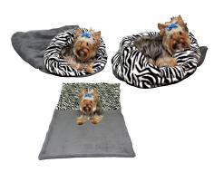 Spací pytel pro psy XL - šedá/zebra