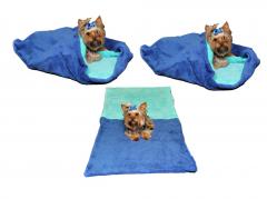 Spací pytel pro psy XL - modrá/tyrkysová