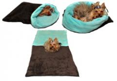 Spací pytel pro psy XL - tmavě šedá/tyrkysová