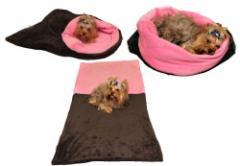 Spací pytel pro psy XL - tmavě šedá/světle růžová  