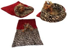 Spací pytel pro psy XL - fuchsiová/zebra 