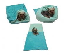 Spací pytel pro psy XL - tmavě tyrkysová/světle tyrkysová