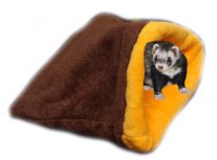 Spací pytel pro fretky - tmavě hnědá/žlutá