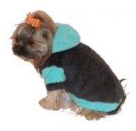 Mikina s kapucí - Marysa  tm.šedá/tyrkysová