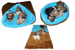 Spací pytel MAX - skořicová/modrá