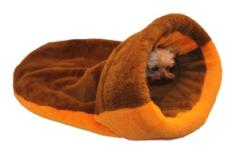 Spací pytel 2v1 XL - s lemem - hnědá/oranžová