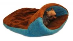 Spací pytel 2v1 XL - s lemem - hnědá/modrá