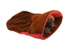 Spací pytel 2v1 XL - s lemem - hnědá/modrá