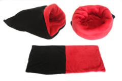 Spací pytel pro štěňátka/koťátka - černá/červená