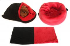 Spací pytel pro hlodavce - černá/červená