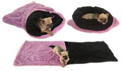 Spací pytel pro psy XL - DE LUXE - fialová/černá