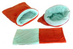 Spací pytel pro štěňátka/koťátka - oranžová/tyrkysová