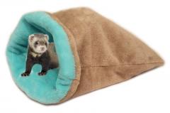 Spací pytel pro fretky - béžová/tyrkysová