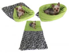 Spací pytel pro psy XL - zebra/zelená