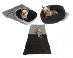 Spací pytel pro psy XL - DE LUXE - šedá/tm. šedá