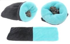 Spací pytel pro křečky XS - černá/tyrkysová