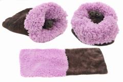 Spacá pytel pro křečky XS - tm.hnědá/fialová - DE LUXE