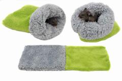 Spací pytel pro křečky XS -šedá/sv.zelená - DE LUXE